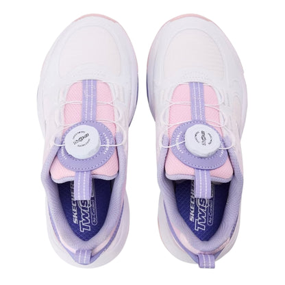 White-Purple - Side - Skechers Childrens-Kids Retrotech Contrast Trainers