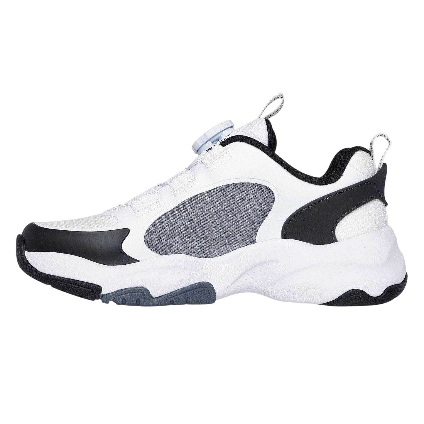 White-Black - Back - Skechers Childrens-Kids Retrotech Contrast Trainers
