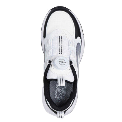 White-Black - Side - Skechers Childrens-Kids Retrotech Contrast Trainers