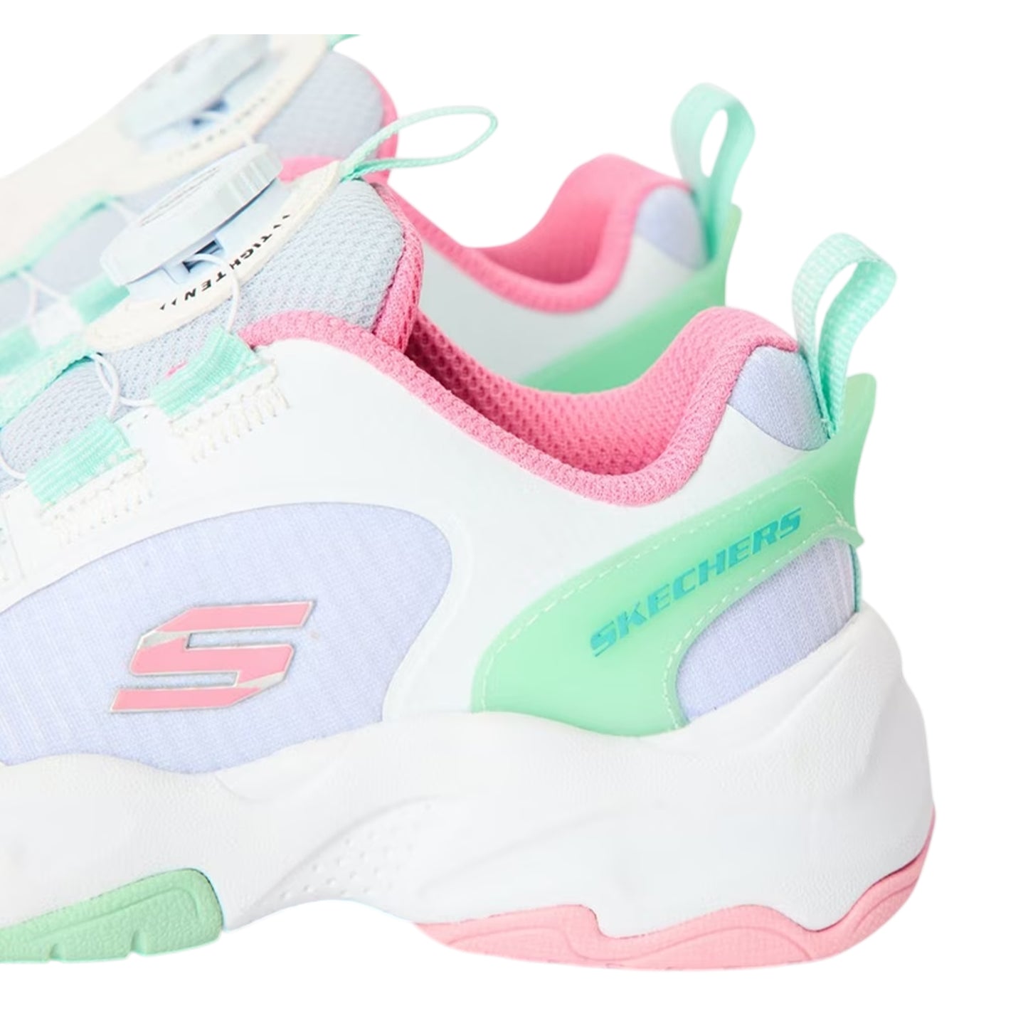 White-Green-Black - Lifestyle - Skechers Childrens-Kids Retrotech Contrast Trainers