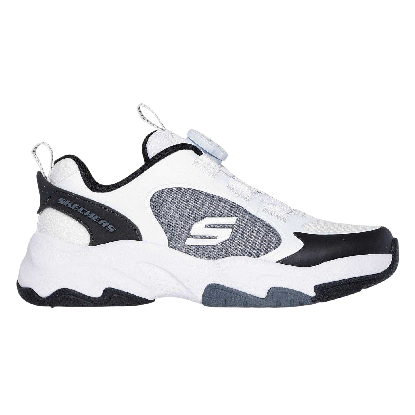 White-Black - Front - Skechers Childrens-Kids Retrotech Contrast Trainers
