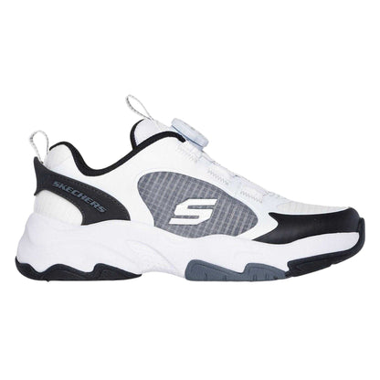 White-Black - Front - Skechers Childrens-Kids Retrotech Contrast Trainers