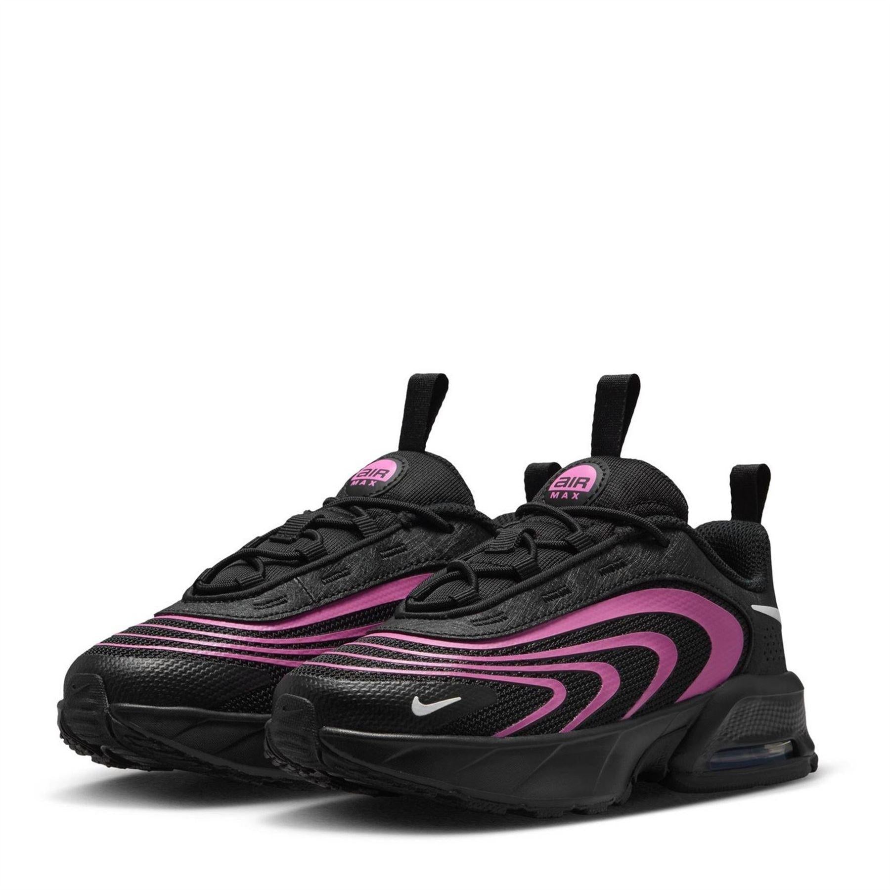 Black-Pink - Side - Nike Childrens-Kids Air Max Fire Trainers