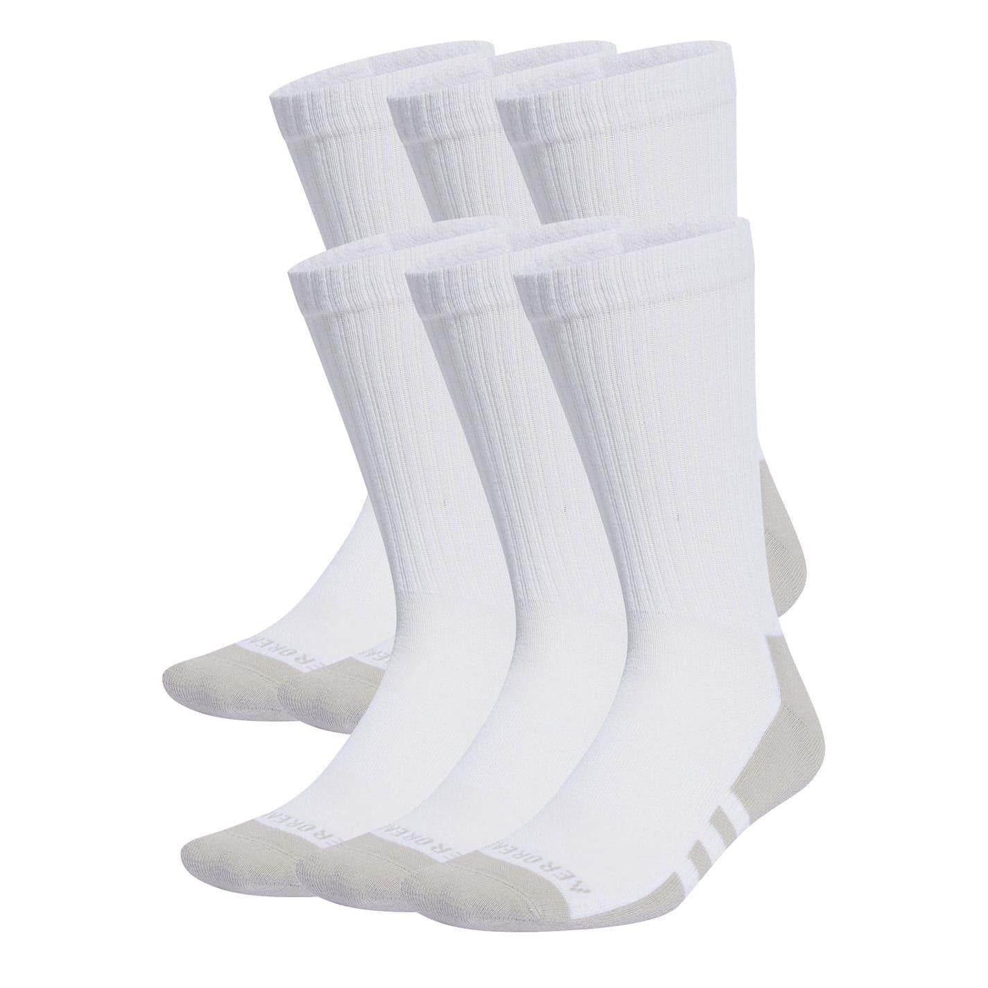White-Grey - Front - Adidas Childrens-Kids Aeroready Crew Socks (Pack of 6)