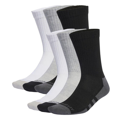 Grey-White-Black - Front - Adidas Childrens-Kids Aeroready Crew Socks (Pack of 6)