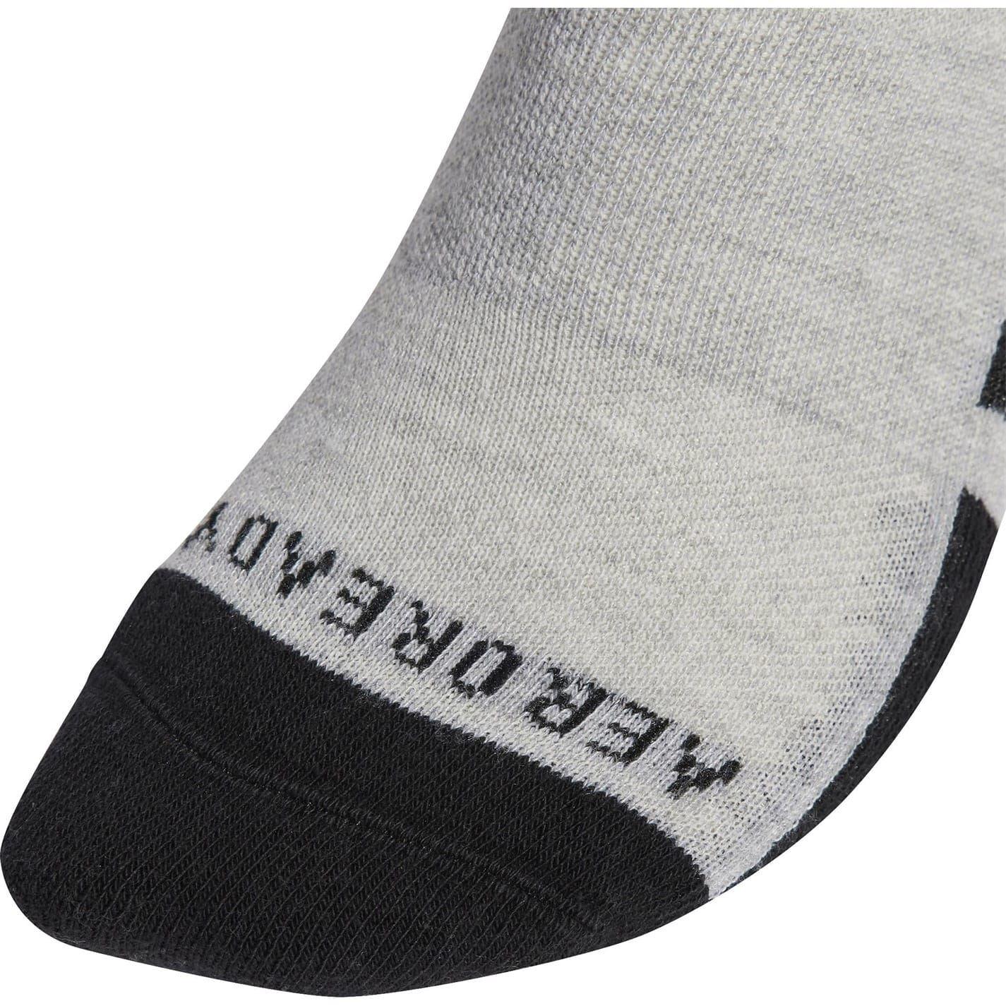 Grey-White-Black - Back - Adidas Childrens-Kids Aeroready Crew Socks (Pack of 6)