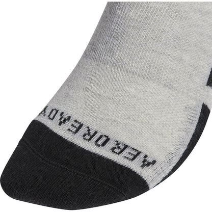Grey-White-Black - Back - Adidas Childrens-Kids Aeroready Crew Socks (Pack of 6)