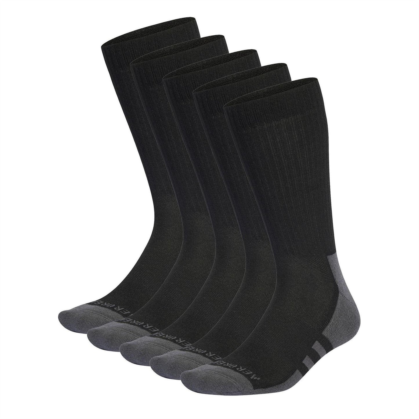 Black-Grey - Front - Adidas Childrens-Kids Aeroready Crew Socks (Pack of 6)