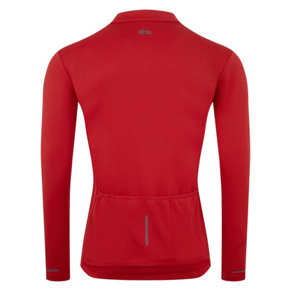 Jester Red - Back - dhb Mens Thermal Long-Sleeved Cycling Jersey