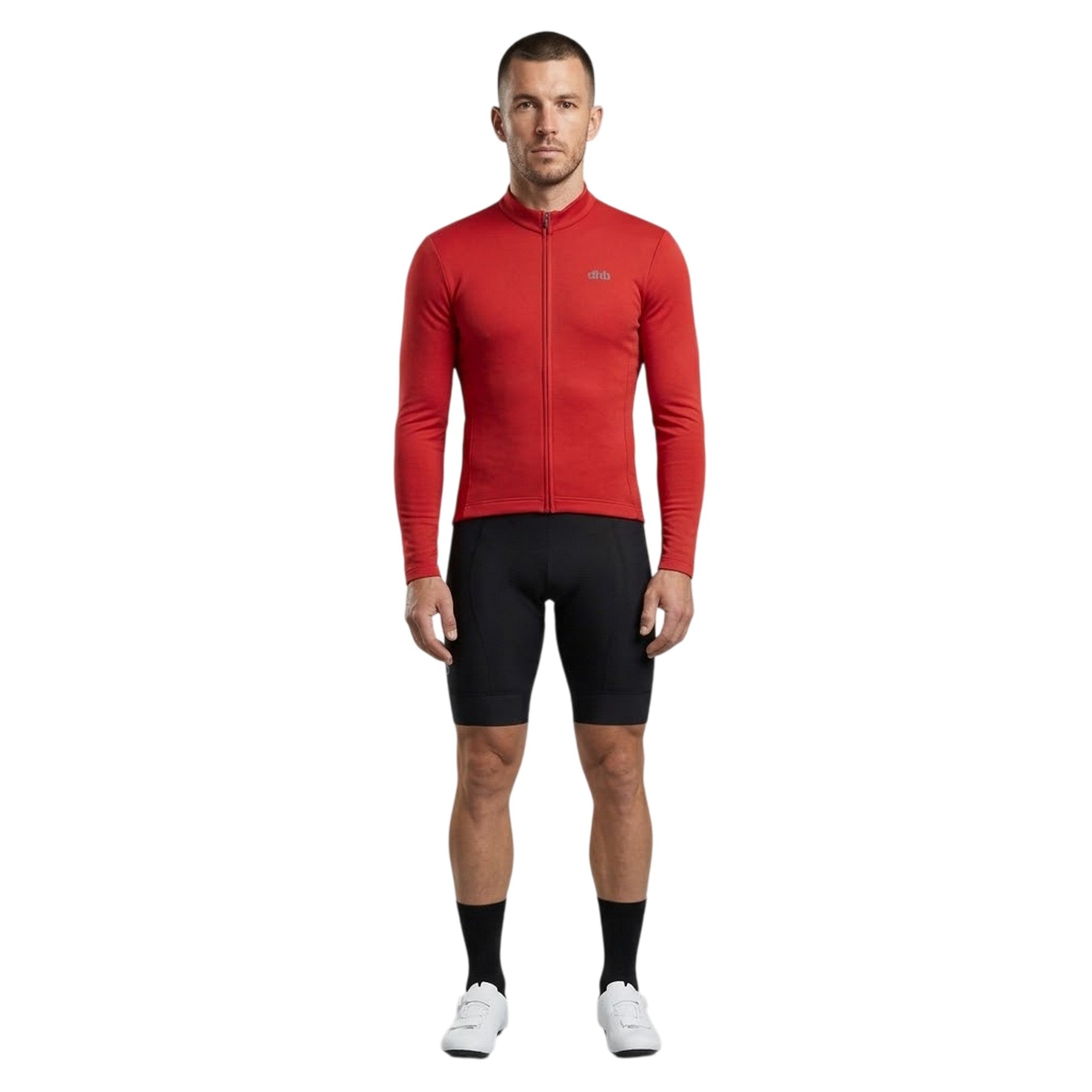 Jester Red - Side - dhb Mens Thermal Long-Sleeved Cycling Jersey