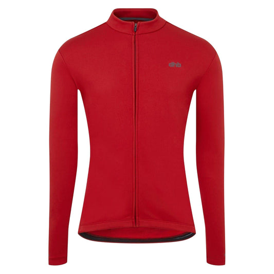Jester Red - Front - dhb Mens Thermal Long-Sleeved Cycling Jersey