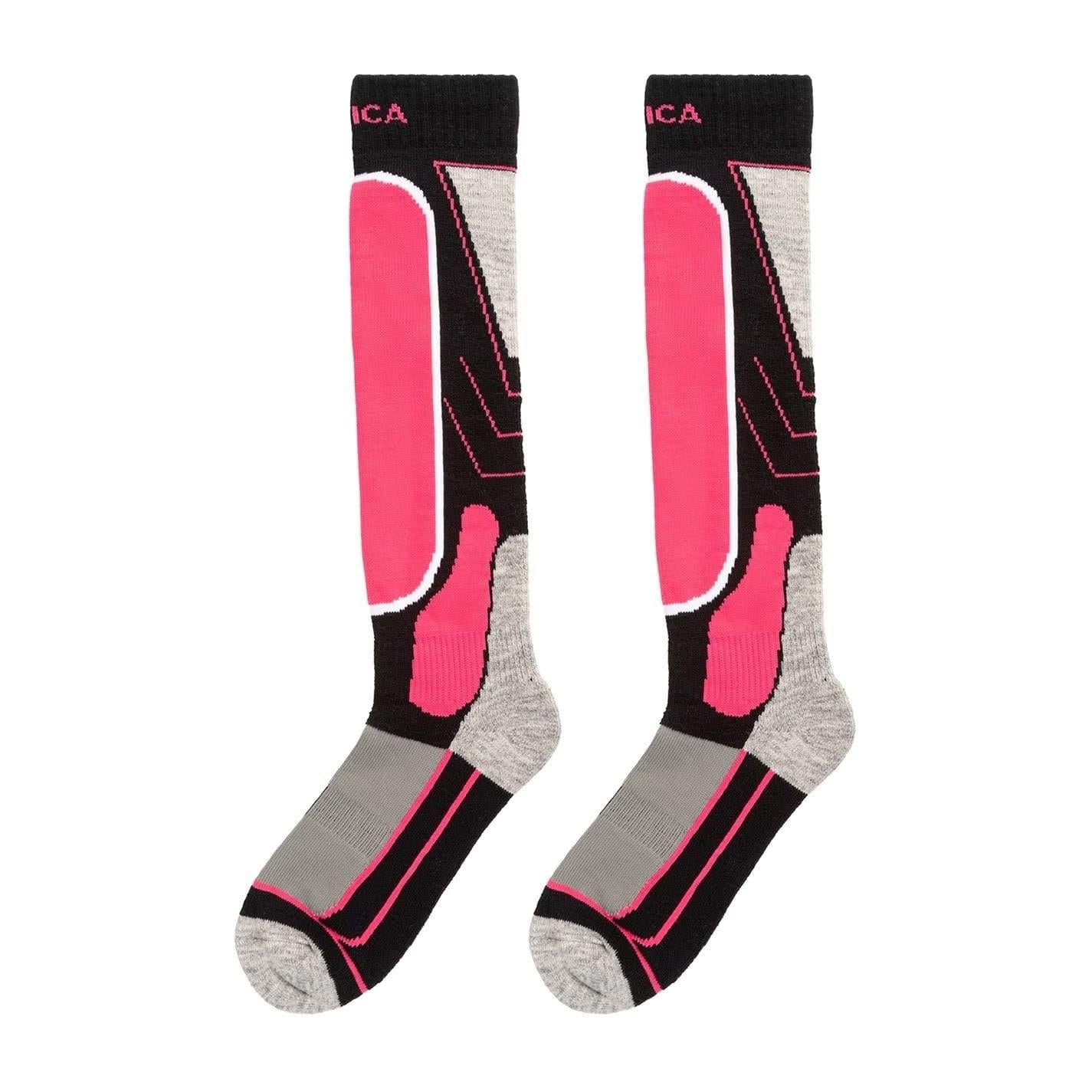 Pink - Front - Nevica Childrens-Kids Meribel Ski Socks (Pack of 2)
