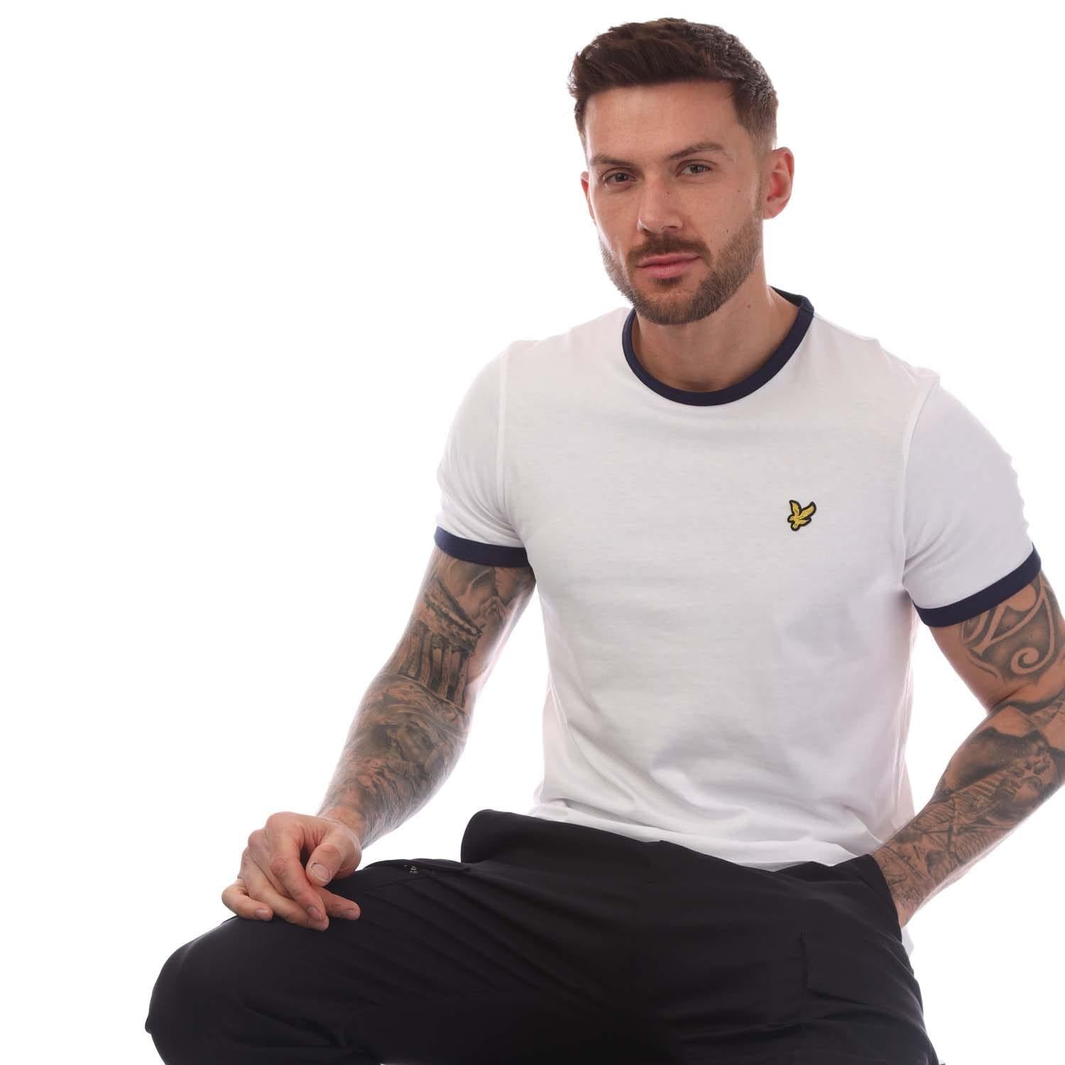 White-Navy - Lifestyle - Lyle & Scott Mens Ringer T-Shirt