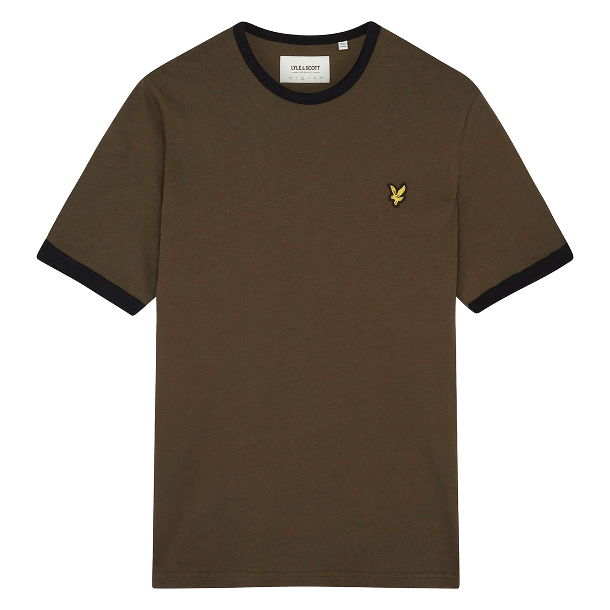 Olive - Front - Lyle & Scott Mens Ringer T-Shirt