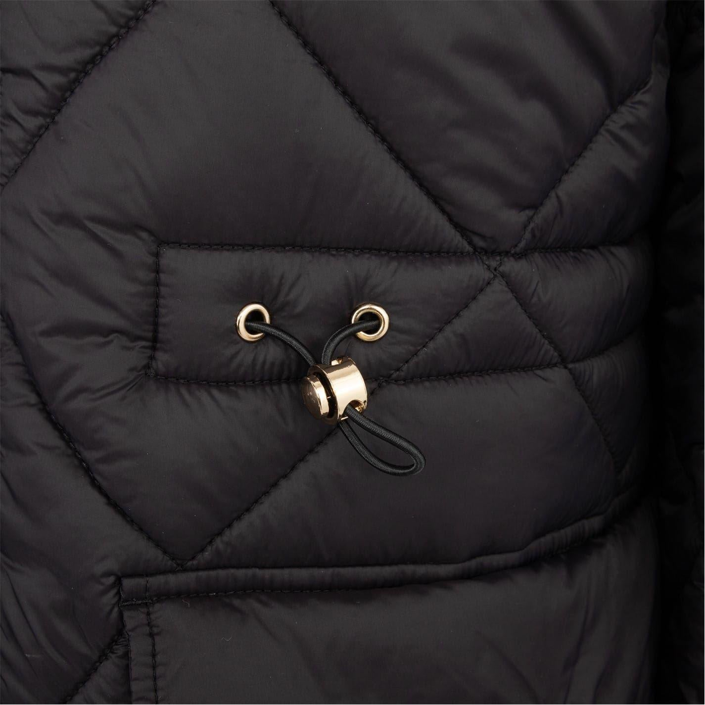 Black - Lifestyle - Firetrap Womens-Ladies Diamond Quilt Longline Jacket
