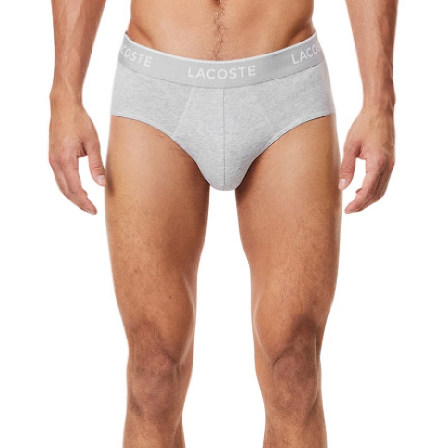 Black-White-Grey - Back - Lacoste Mens Logo Briefs (Pack of 3)