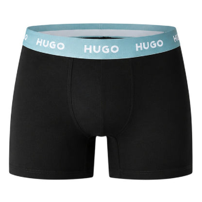 Black - Side - Hugo Mens Repeat Logo Boxer Briefs (Pack of 3)