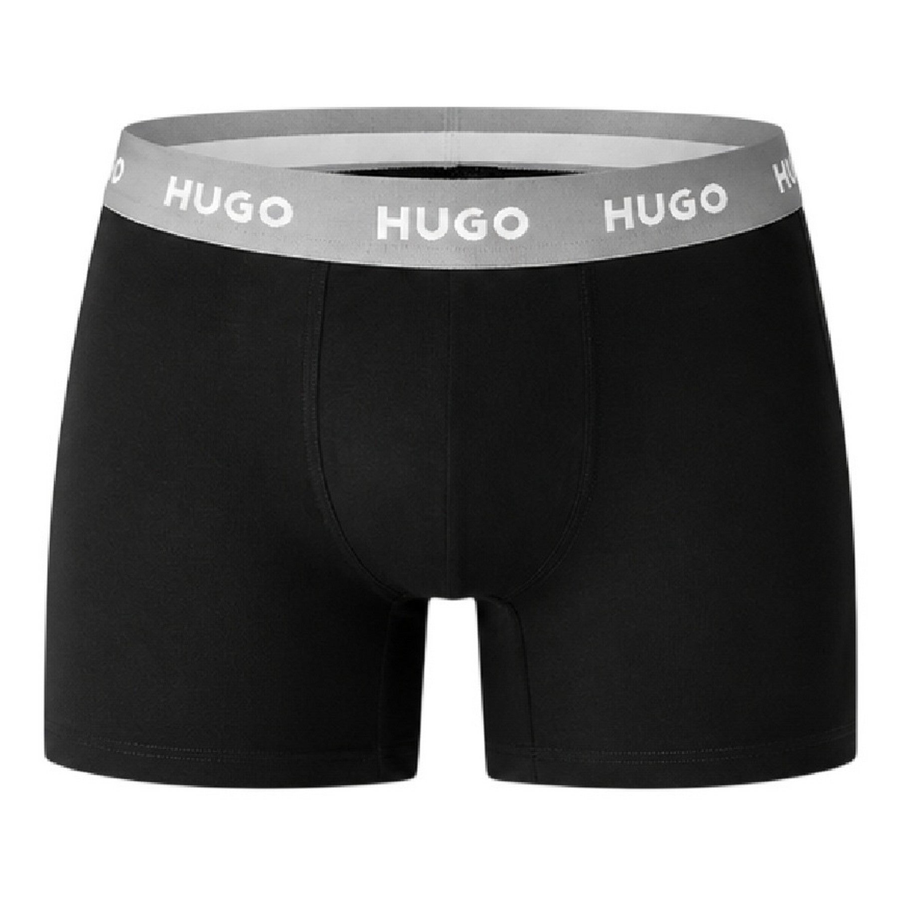 Black - Lifestyle - Hugo Mens Repeat Logo Boxer Briefs (Pack of 3)