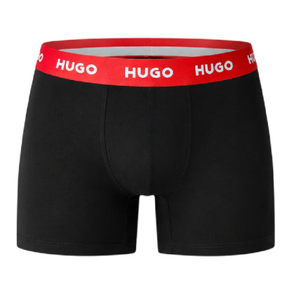 Black - Pack Shot - Hugo Mens Repeat Logo Boxer Briefs (Pack of 3)