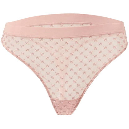 Pink - Front - Wolf Womens-Ladies Monogram Thong