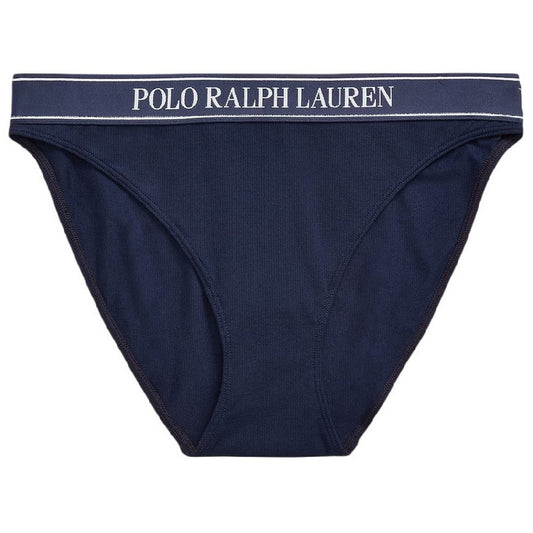 Navy - Front - Ralph Lauren Womens-Ladies Repeat Logo Mid Rise Hipster Briefs
