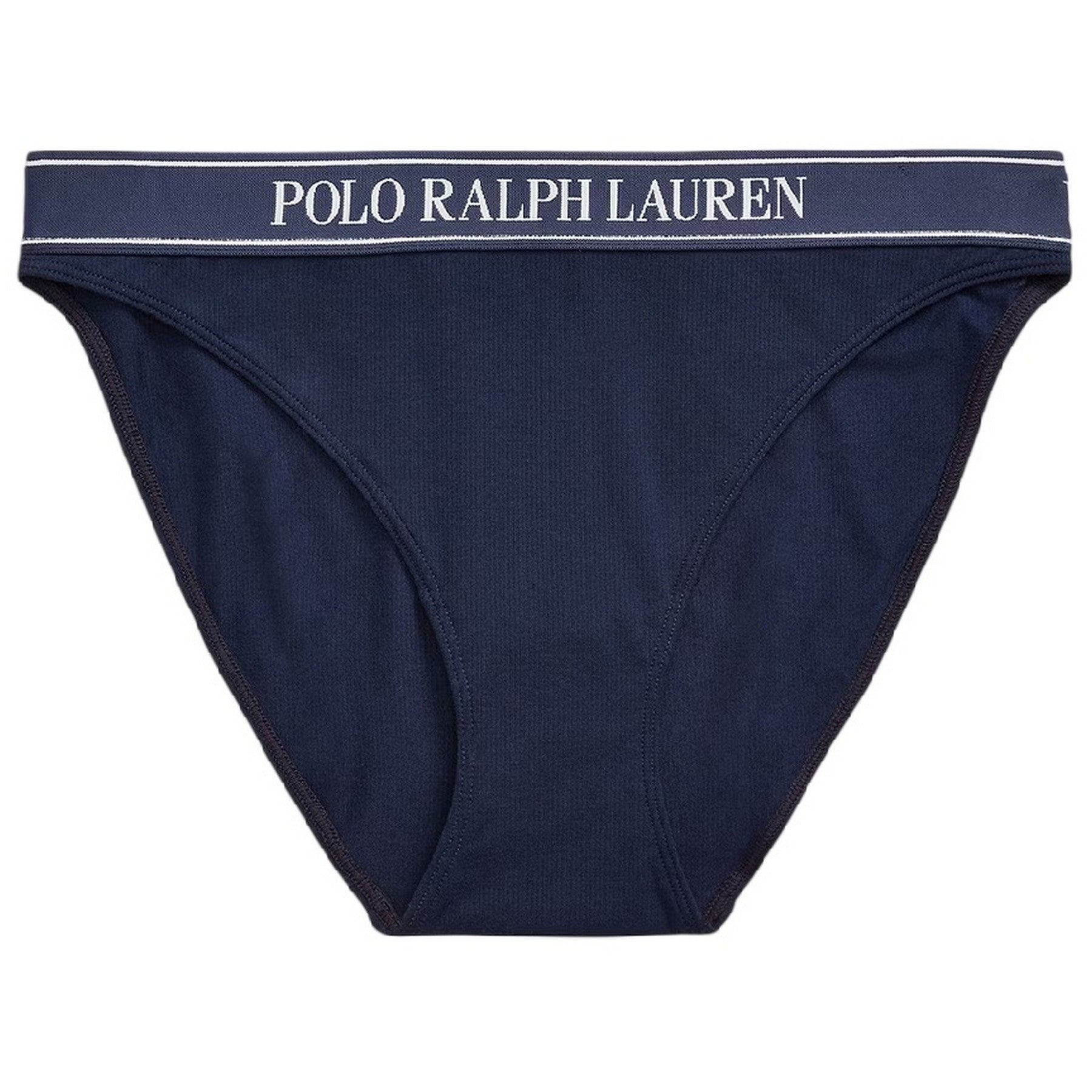 Navy - Front - Ralph Lauren Womens-Ladies Repeat Logo Mid Rise Hipster Briefs