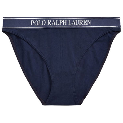 Navy - Front - Ralph Lauren Womens-Ladies Repeat Logo Mid Rise Hipster Briefs