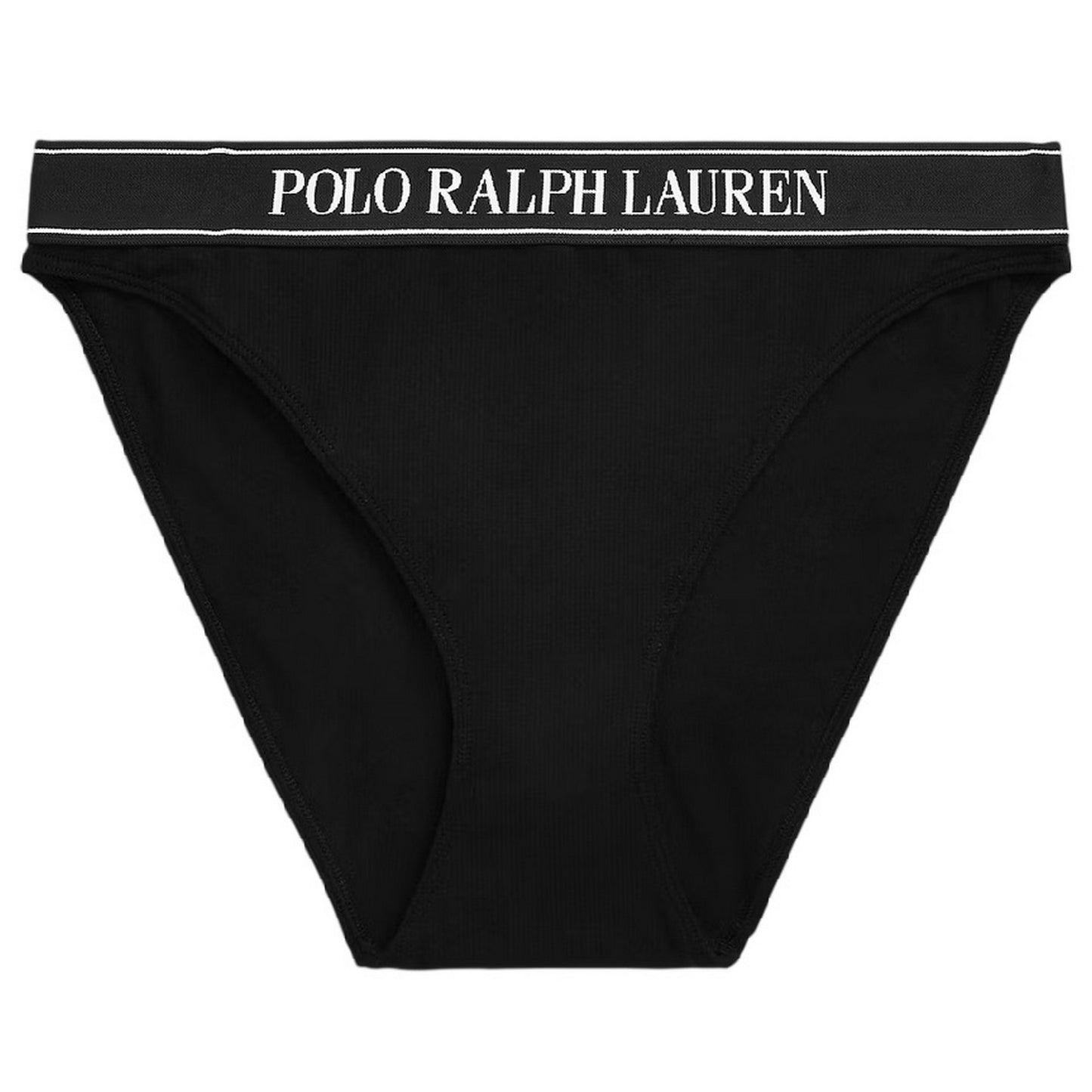 Black - Front - Ralph Lauren Womens-Ladies Repeat Logo Mid Rise Hipster Briefs