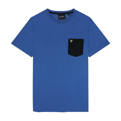 Black-Blue - Front - Lyle & Scott Mens Contrast Pocket T-Shirt