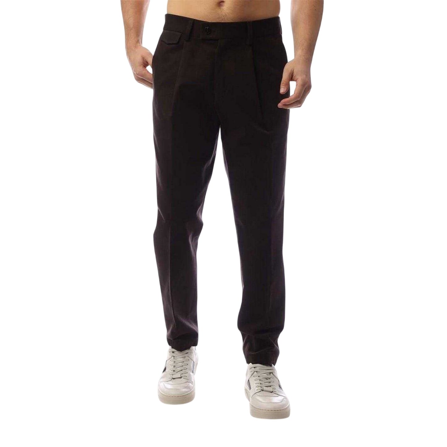 Brown - Front - Boss Mens Pleated Front Chinos