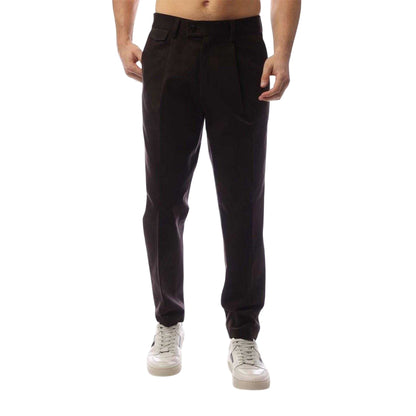 Brown - Front - Boss Mens Pleated Front Chinos