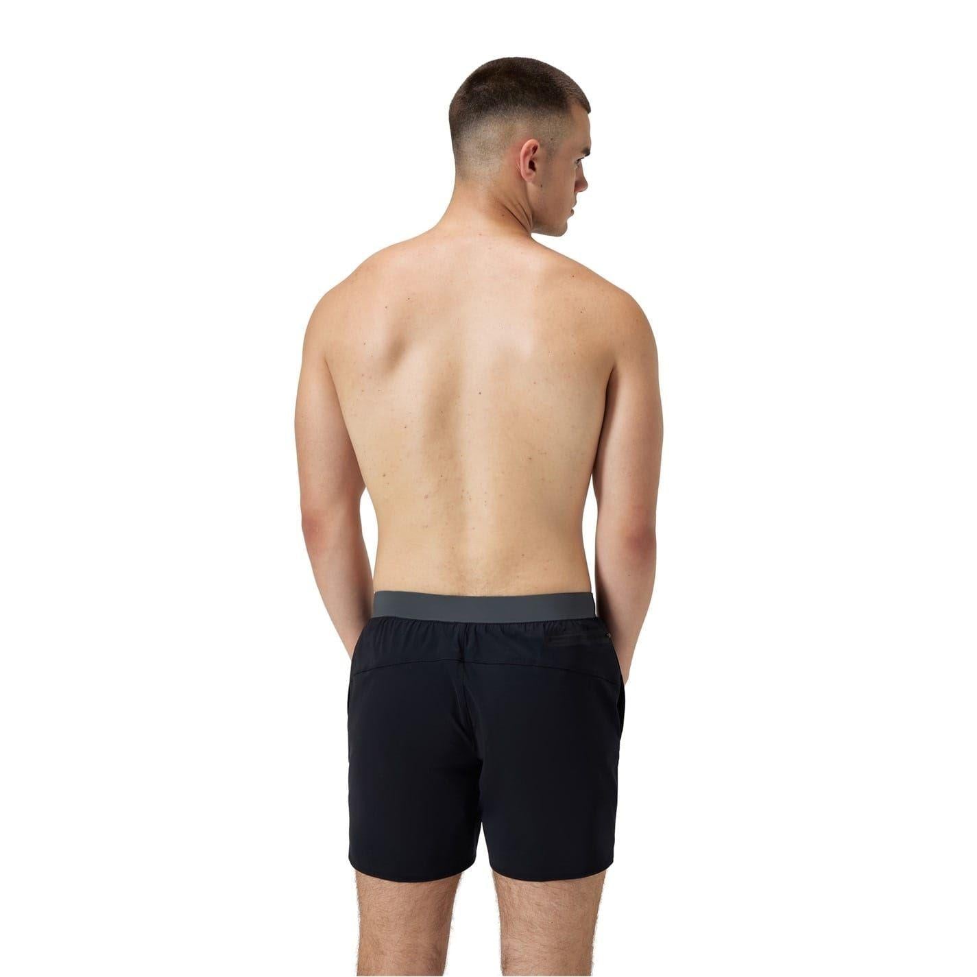 Anthracite - Back - Speedo Mens Lookout Volley 4 Way Stretch Zip Pocket Swim Shorts