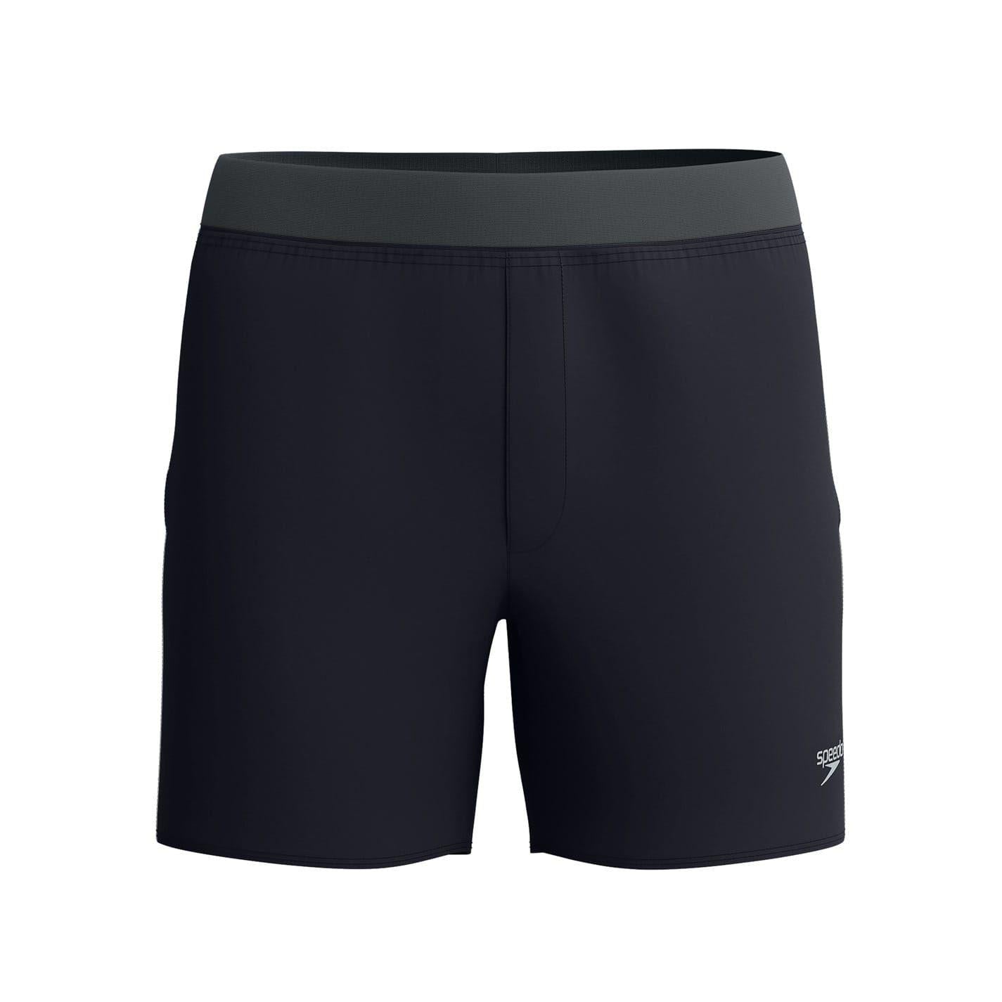 Anthracite - Front - Speedo Mens Lookout Volley 4 Way Stretch Zip Pocket Swim Shorts