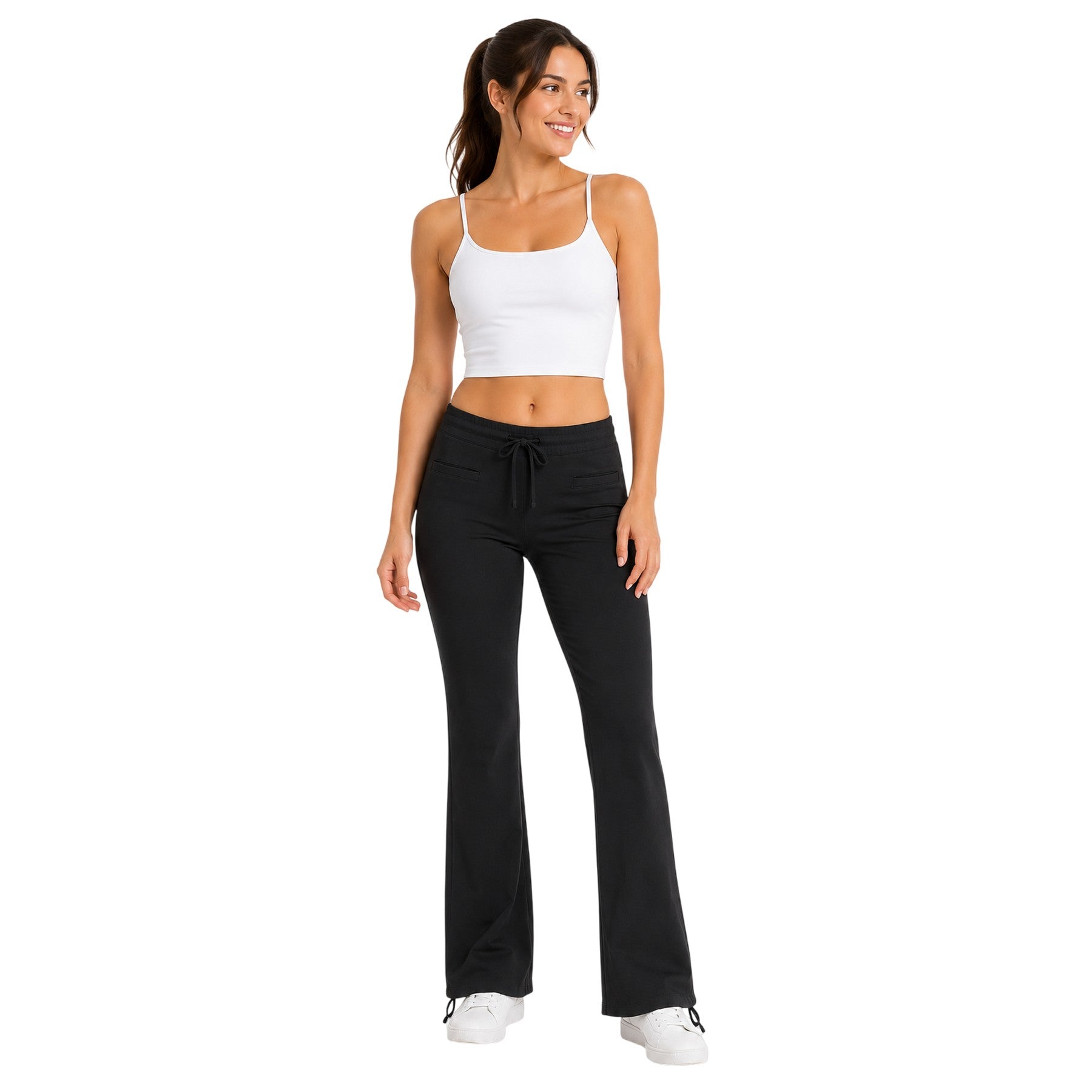 Black - Side - Puma Womens-Ladies Woven Plain Trousers