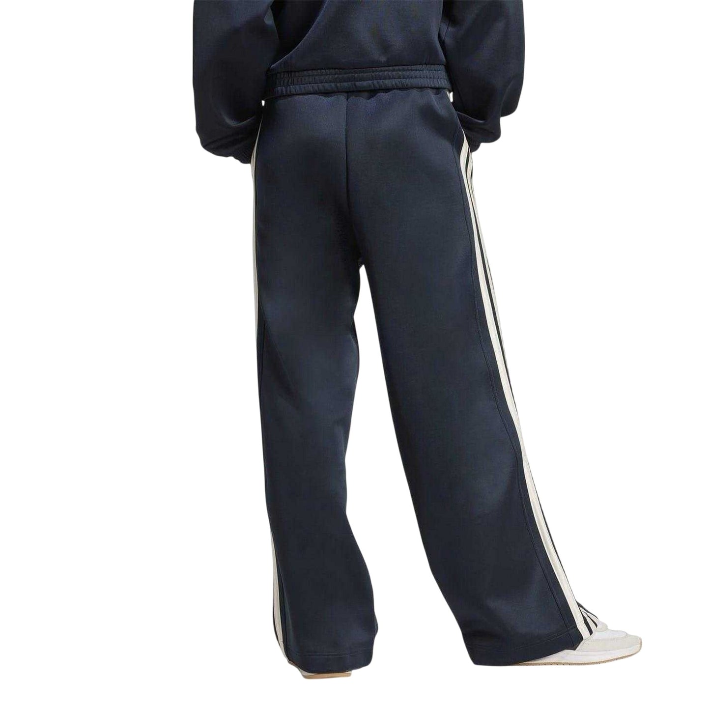Navy - Back - Adidas Womens-Ladies Firebird 3 Stripes Loose Jogging Bottoms