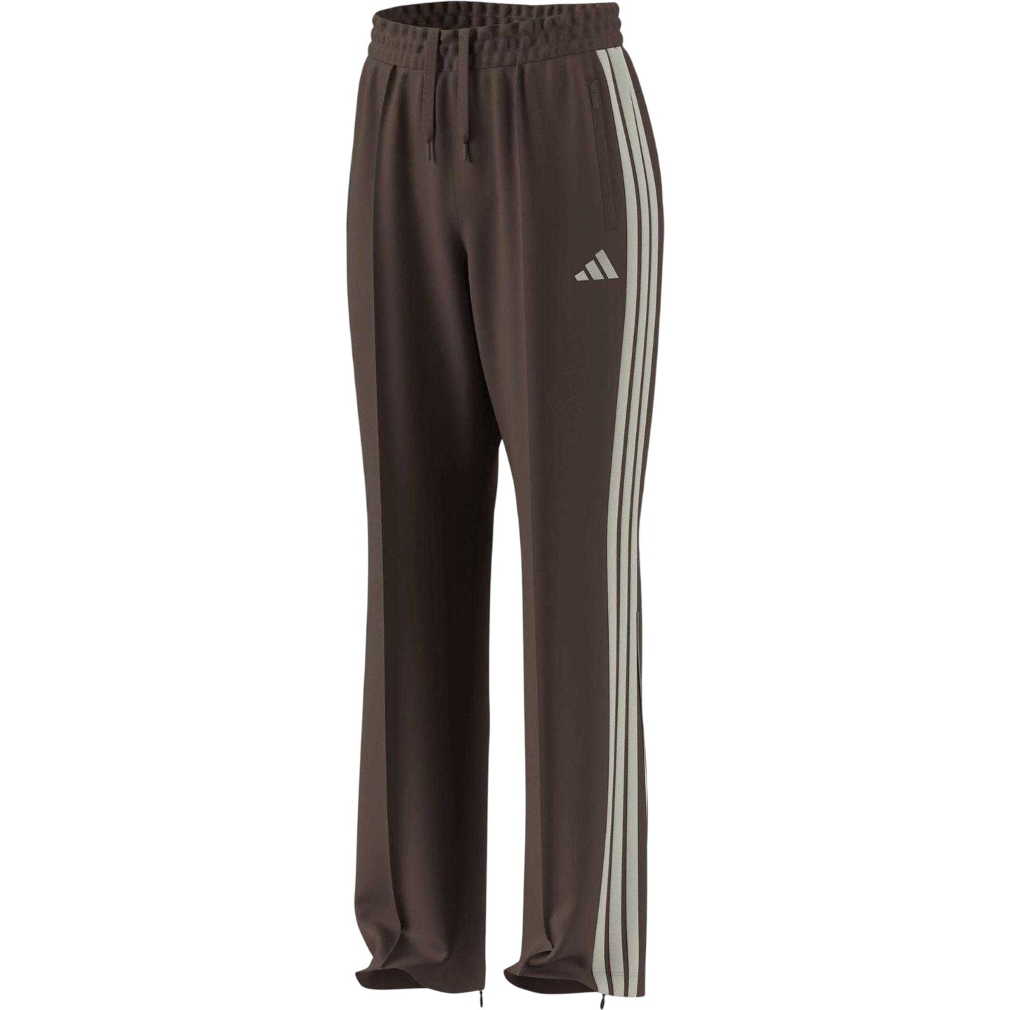 Brown - Front - Adidas Womens-Ladies Firebird 3 Stripes Loose Jogging Bottoms