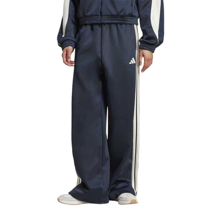 Navy - Front - Adidas Womens-Ladies Firebird 3 Stripes Loose Jogging Bottoms