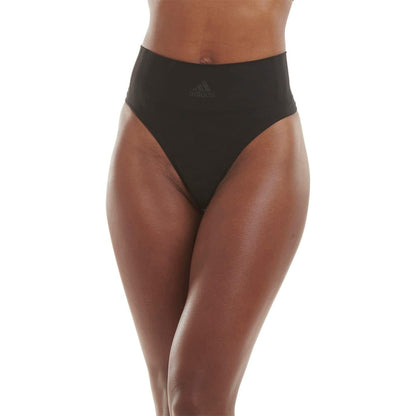Black - Back - Adidas Womens-Ladies Seamless Thong