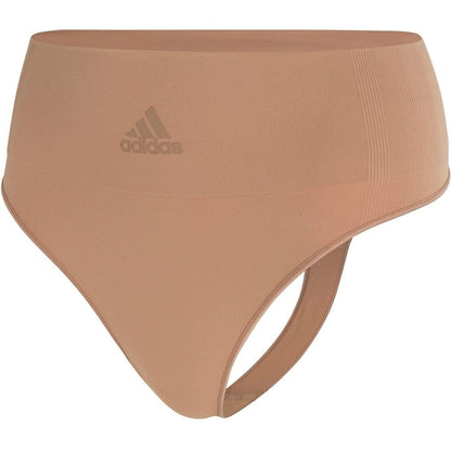 Almond - Front - Adidas Womens-Ladies Seamless Thong