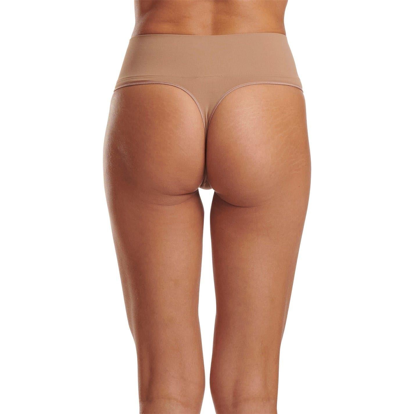 Almond - Back - Adidas Womens-Ladies Seamless Thong