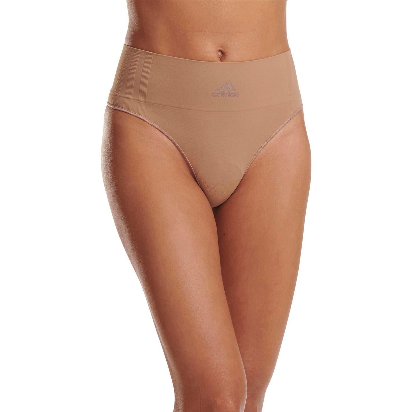 Almond - Side - Adidas Womens-Ladies Seamless Thong
