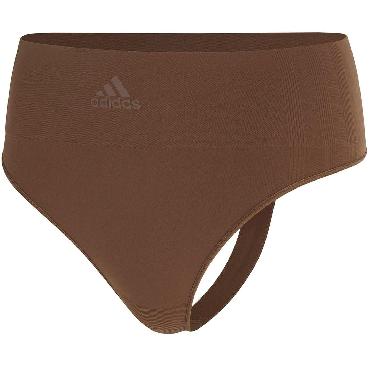 Mocha - Front - Adidas Womens-Ladies Seamless Thong