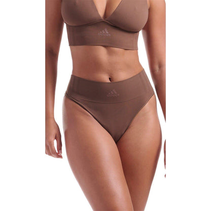 Mocha - Back - Adidas Womens-Ladies Seamless Thong
