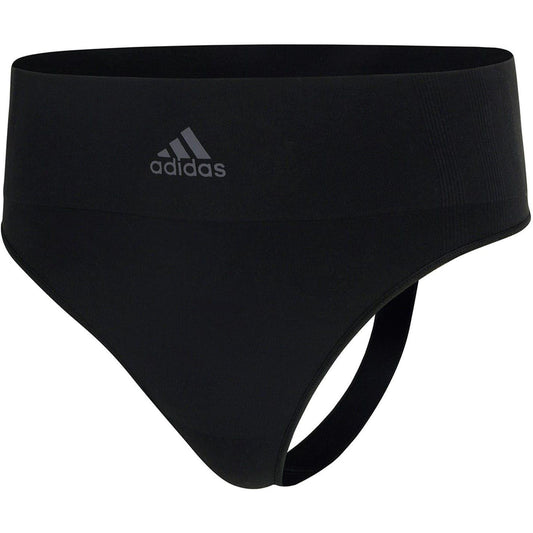 Black - Front - Adidas Womens-Ladies Seamless Thong