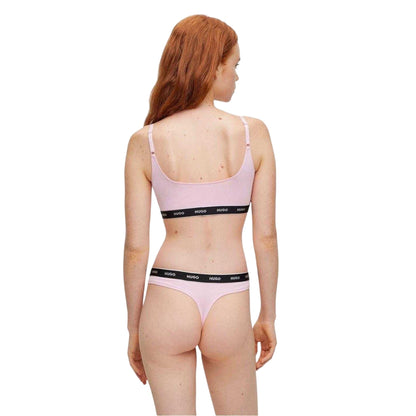 Pastel Pink - Back - Hugo Womens-Ladies Mid Rise Regular Thong