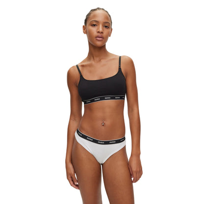 White - Side - Hugo Womens-Ladies Mid Rise Regular Thong