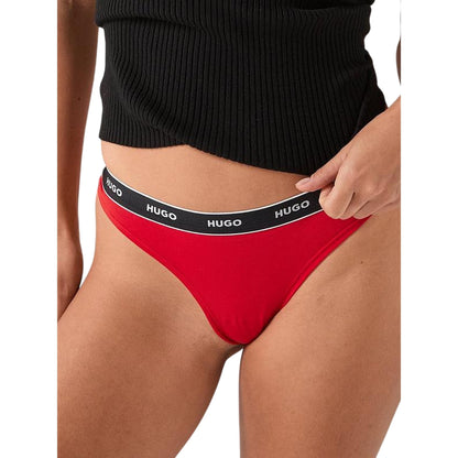 Bright Red - Side - Hugo Womens-Ladies Mid Rise Regular Thong