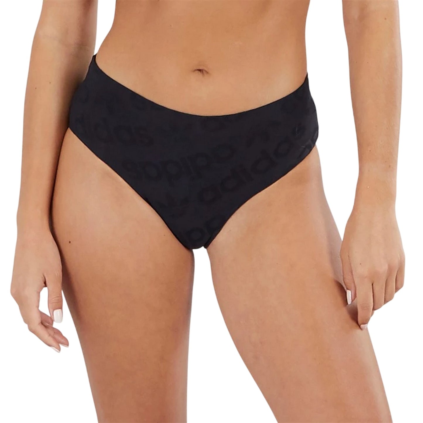 Black - Side - Adidas Womens-Ladies Flex Hipster Briefs (Pack of 3)