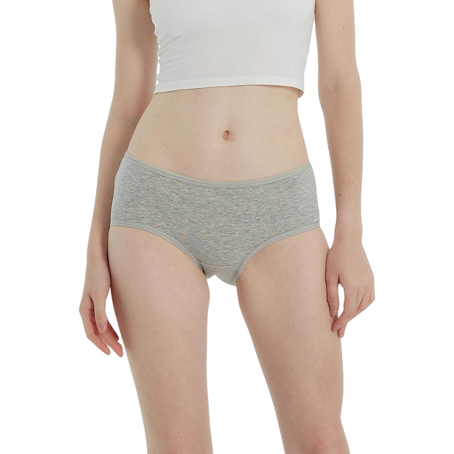 Medium Grey Heather - Side - Adidas Womens-Ladies Flex Hipster Briefs (Pack of 3)