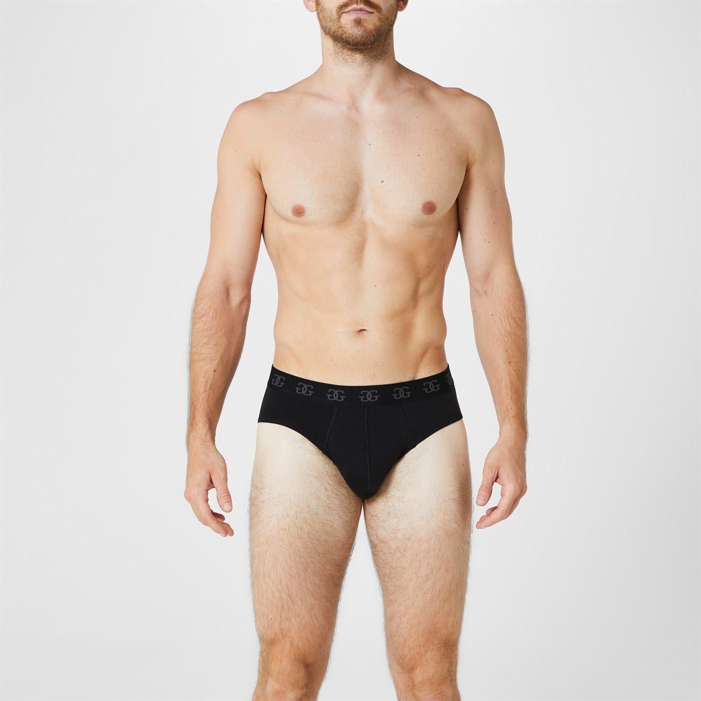 Charcoal-Grey-Black-Navy - Back - Giorgio Mens Essential Briefs (Pack of 5)